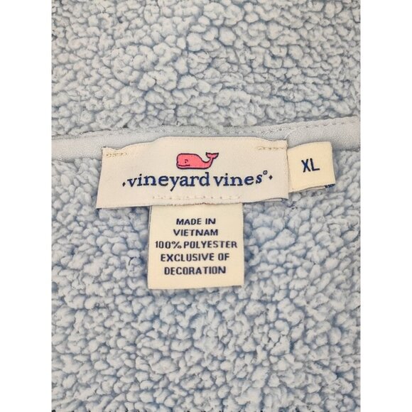 Vineyard Vines Women's Sherpa Fleece Blue 1/4 Zip Pullover Size XL - Picture 5 of 10